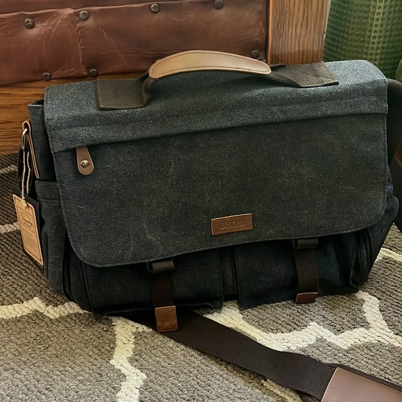 🆕 Vaschy Laptop Bag, NWT, Grey/Brown, Trendy - Picture 10 of 15